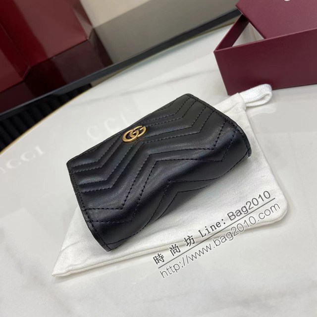 Gucci專櫃古馳最新款Marmont系列絎縫卡包 jh2976型號：773427